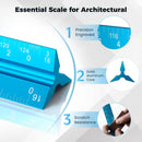 Rena Chris Architectural Scale Ruler: 12" Imperial Aluminum Alloy Metal Architecture Measuring Tools, Engineering Drafting Construction Drawing Blueprints Triangular Architect Scaling Rulers 12 Inches — 2