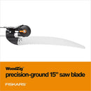 Fiskars 8-12 Ft Extendable 2-in-1 Tree Pruner & Pole Saw with Rotating Head | 8-12 ft Rope-Free Saw & Pruner — 8