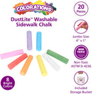 Colorations Jumbo Washable Sidewalk Chalk Set, 20 Pieces, 8 Assorted Colors — 2