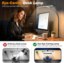 Airlonv LED Desk Lamp with Clamp, 17" Stepless Dimming Light, Black — 6