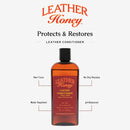 Leather Honey Leather Conditioner, Since 1968. For All Leather Items Including Auto, Furniture, Shoes, Purses and Tack. Non-Toxic and Made in the USA / 8 Fl Oz (Pack of 3) — 3