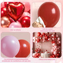 KARLURE Pink Red Rose Gold Balloon Arch Kit Garland with Red Heart Balloons | Red Pink Rose Gold — 8