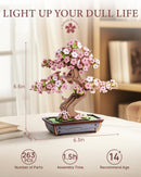 Rolife 3D Wooden Puzzle Flower for Adults, DIY Sakura Bonsai Tree Plants for Home Table Decor, Creative Cherry Blossom Crafts Birthday Model Building Kits Toys — 3