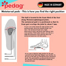 Pedag Drop | German Made | Metatarsal Pads | Anatomically Correct | Metatarsal Arch Support | Vegetable Tan Leather | Self Adhesive | White | Size X-Large, Fits EU 44-46 / US Men 11-13 | 3 Pairs 7