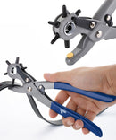 UNCO- Leather Hole Punch Tool, Multi Hole Sizes for Belts and Leather, Belt Hole Puncher, Navy Blue Handle — 1