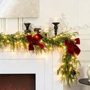 HipTree 6ft Pre-Lit Real Touch Norfolk Christmas Garland with Lights — 1