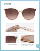 SOJOS Sunglasses Womens Trendy 2026 Retro Vintage Round Shades SJ2067,Large | Brown — 4
