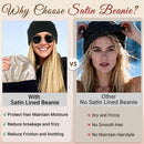 NPQQUAN Satin Lined Beanie for Women Silk Lined Beanies Winter Warm Hats — 2