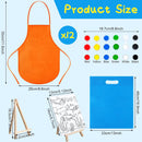 Tenceur 48 Pcs Kids Canvas Painting Kit Pre Drawn with Easel Paint Apron | Fresh — 2