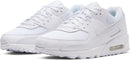 Nike Men's Air Max 90 Leather Low-Top Sneakers - White White Wolf Grey — 6