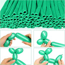 LXZFCRG Metallic Green 260 Long Balloons 100pcs Shiny Chrome Green Latex Twisting Balloon for Balloon Animals, Magic Balloons for Birthdays Wedding Party Decorations — 3