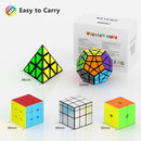 Vdealen Speed Cube Set, Cube Bundle 2x2 3x3 Pyramid Dodecahedron Mirror Magic Cube Pack, Puzzle Cube Collection Toys Easter Valentines Gift for Kids Teens Adults [5 Pack] — 2