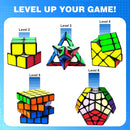 AuntyFey Speed Cube Set 5 Pack, 2x2 3x3 4x4 Megaminx Pyramid, Kids & Adults — 4