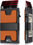 SEMORID RFID Blocking Slim Card Holder Wallet for Men Wallet Minimalist (Black + Orange)