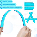 Zonon 2 Pcs 12 Inch Clear Ruler and 6 Inch Plastic Protractor Set, Blue — 5