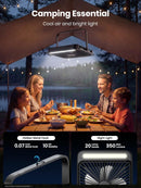 Warmco D4 Battery Powered Camping Fan 20000mAh, LED Lantern | Black — 3