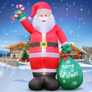 12FT Giant Christmas Inflatable Santa Claus with Cane Candy and Gift Bag Yard Decors, Easy Installation and Storage, Built-in Bright LED Lights for Xmas Outdoor Garden Lawn Holiday Party Decoration — 1