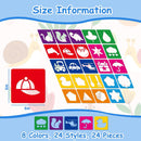 24 Pcs Stencils for Kids for Painting 5" Outdoor Sidewalk Chalk Stencils | 5 in-simple — 2
