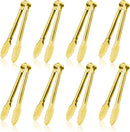 8PCS Gold Mini Metal Tongs, 5" Stainless Steel Serving Tiny Tong, Small Kitchen Accessories for Appetizer, Ice,… — 1