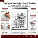 Ankkol Sketch Book 9x12, Top Spiral Bound Sketchbook,100 Sheets_68lb/100gsm | Black | 9"x12" - 1 Pack — 4