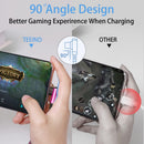 Teeind USB C Angle Cord: [90 Degree/6ft/4Pack] Nylon USB C Cable Compatible with Samsung Galaxy S10/S10e/9/Note 10, Charger Cable-[Blue/Black/Magenta/Purple] 4