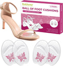 Ball-of-Foot Cushions for High Heels Sandals Women - Bukihome 2-Pair Metatarsal Pads for Forefoot Pain Relief - Invisible Gel Shoe Inserts Non-Slip Prevent Foot Sliding Forward (Clear) 1