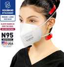BNX N95 Mask NIOSH Certified MADE IN USA Particulate Respirator Protective Face Mask (10-Pack, Approval Number TC-84A-9315 / Model H95W) White — 2