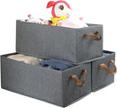 Fordonral Pack of 3 Large Capacity Storage Bins Closet Organizer System, Sturdy Foldable Storage Boxes for Organizing Clothing, Sheets, Toys, Books - Shelf Organizer Shelves Basket Storage Bin — 5