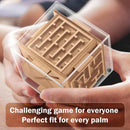 Handheld Fidget Game for Kids and Adults - 6-Sided Wooden Puzzle Cube Fidget Toy for Anxiety Relief - Fun Maze Toys for Travel - 3D Brain Teaser Cube for Christmas Stocking Stuffers — 5