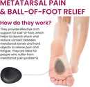 4-Pair Metatarsal Pads for Pain Relief - Bukihome Ball-of-Foot Cushions for Forefoot Support Fatigue Relief, 1/3" Thick Soft Ball-of-Foot Pads for Metatarsalgia Morton’s Neuroma, Men Women (S) 2