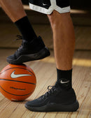 Nike Unisex Adult Precision 8 Mid Basketball Shoes - Black/Black/Black — 2