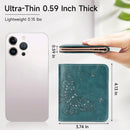 KITEVIUN Small RFID Wallet Women Ultra Thin Slim Womens Wallet Mini Compact Bifold - Peacock Blue — 2