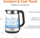 Amazon Basics Electric Kettle with Glass Carafe for Tea and Coffee, BPA-Free,…