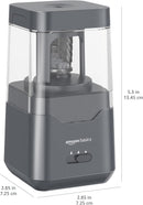 Amazon Basics Portable Electric Pencil Sharpener, Easy to Use, Versatile, Helical Blade, Auto Stop, Battery/USB Cord Operated, Black, 2.87 x 2.87 x 5.3 in — 7