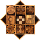 BSIRI 9 in 1 Wooden Brain Teaser Puzzles for Adults Teens Box Set Wood Hard Level 10 Impossible Mind Wood Brain Teaser Games 3D Hand Puzzle Sets for Decoration and Mini Toys — 2