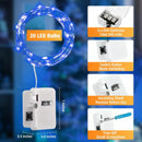 12 Pack Fairy Lights Battery Operated - 7ft 20 Led Twinkle Lights 3 Modes, Bulk Mini String Lights Waterproof for Mason Jars Vases DIY Party Wedding Decoration Christmas -Blue — 3