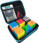 Speed Cube Set with Storage Case Bag, 6 Pack Magic Cube Set of 3x3x3 2x2x2 Pyramid Skew Mirror Cube and Fenghuolun Cube Smooth Stickerless Puzzle Cube Game Toy Gift for Kids Teens Adults — 1