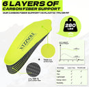 3/4 Length Carbon Fiber Arch Support Inserts for Flat Feet & Plantar Fasciitis - Heavy Duty Orthotic Insoles for Men Women - Standing All Day, Pain Relief (XL) — 3