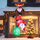 8FT Hanging Inflatable Christmas Climbing Santa & Reindeer Decor — 5