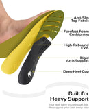 WalkHero 220+ lbs High Arch Support Insoles for Plantar Fasciitis - Olive Yellow — 3