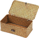 Wicker Storage Basket with Lid, Seagrass Storage Baskets for Organizing — 1