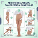 Sheer Maternity Compression Pantyhose 20-30 mmHg, Nude, S-XL | Beige | Medium — 3