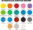 ABEIER Metallic Acrylic Pouring Paint Set, 18 Colors x 2 oz, Pre-Mixed | metallic colors — 2