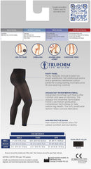 Truform Women's 20-30 mmHg Medical Compression Tights, Footless Opaque Shapewear Support Pantyhose, Large | Black — 8
