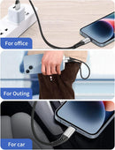 Short iPhone Charge Cable 6 Inch, 3Pack 0.5 Foot USB to Lightning Cord Braided for iPhone 14 13 12 11 Pro Max Xs 8 7 6 5 Plus, iPad Air/Mini(Black) 4