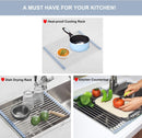 MECHEER Over The Sink Dish Drying Rack, Roll Up Dish Drying Rack Kitchen Dish Rack Stainless Steel Sink Drying Rack,… — 4