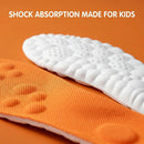 4D Cloud-Like Insoles for Kids & Youth - Memory Foam Shoe Inserts with Shock Absorption, Trim-to-Fit Arch Support for Healthy Development of Growing Feet (US Youth 3Y-4Y) - Orange — 3