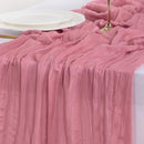 Cheesecloth Table Runner Fall Boho Wedding Birthday Party Home Decor | Mauve | 10ft X 6pcs — 6