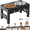 Elevated Dog Bowls with 2 Stainless Steel Bowls, 5-Height Adjustable Stand…