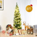 Goplus 6FT Pencil Christmas Tree, Artificial Slim Christmas Tree, 400 Branch Tips, Premium PVC Needles, with Sturdy Metal Stand, Unlit Xmas Tree for Home Office Shops Hotels — 2